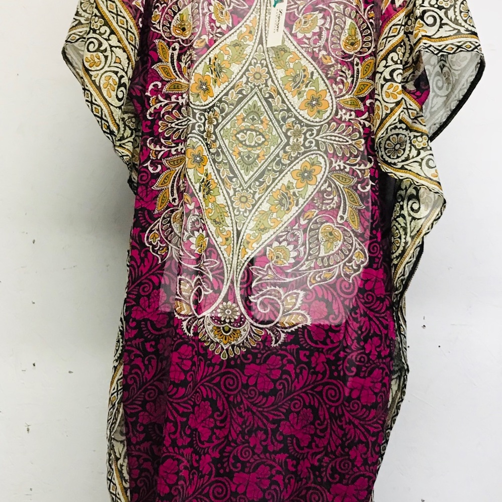 NWT. Sheer Elegant Lounging Dress.   0132.   BL/RD6 - Picture 2 of 2